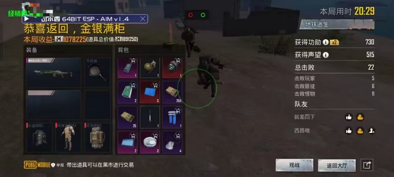 和平精英辅助【咪鸭容器直装】直播防录屏 漏打自瞄 人物透视 方框射线 人物距离 人物血条